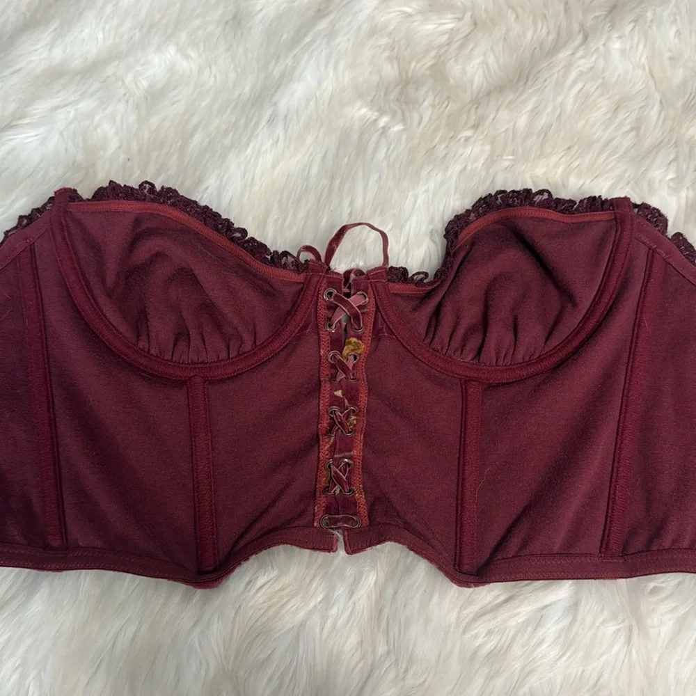 Vintage Victoria’s Secret Velvet Corset Bustier Floral 36B Coquette